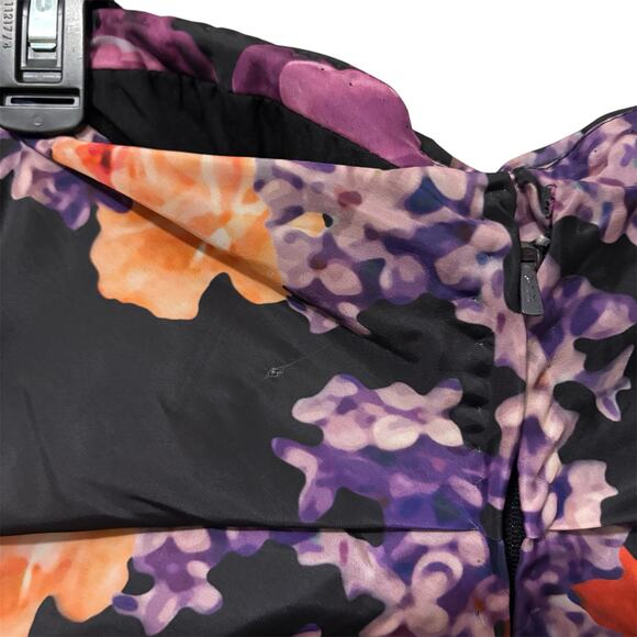 New Sheridan French Black Purple Strapless Floral Ball Gown Maxi Dress Size 0 - Picture 4 of 7